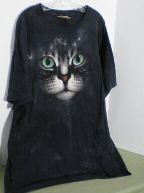 The Mountain "Emerald Eyes" Cat Graphic Tee Shirt, Size Unisex XXL
